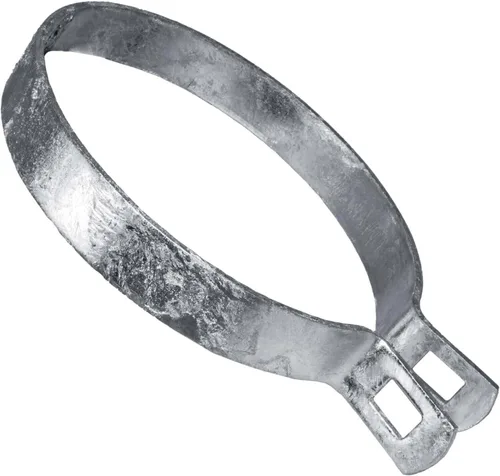 Banda de soporte de 4-1/2 pulgadas para valla de eslabones de cadena, uso para poste/tubería de 4-1/2 pulgadas de diámetro exterior, banda de