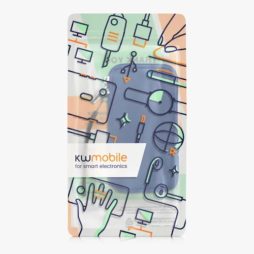 Miniatura 7 de kwmobile Bolsa de neopreno para teléfono tamaño XL - 6.7/6.8 pulgadas - Funda universal para celular con cremallera, correa para la muñeca