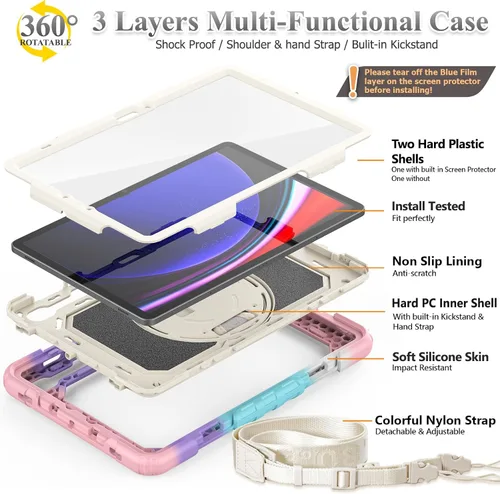 Miniatura 7 de SEYMAC stock Funda para Samsung Galaxy Tab S10 Lite / S10 FE / S9 FE 5G / S9 Funda para Tableta 10.9''/ 11'' Protectora con Protector de Pantalla