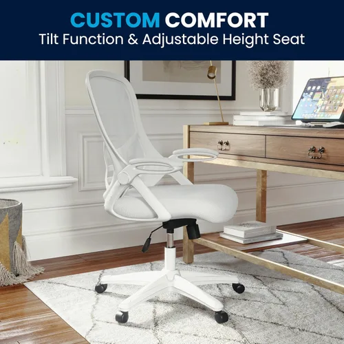 Miniatura 8 de Flash Furniture Porter - Silla de oficina giratoria de respaldo alto con soporte lumbar ajustable y altura, silla de escritorio ergonómica de malla