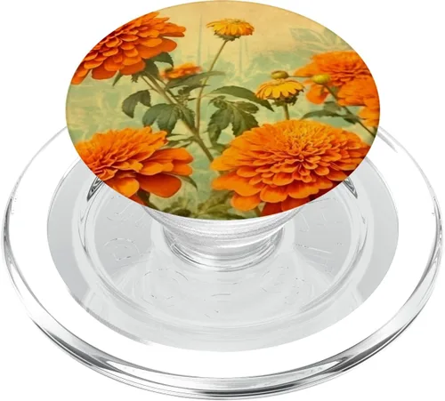 Miniatura 7 de Marigold Flower Vintage PopSockets Adhesive PopGrip
