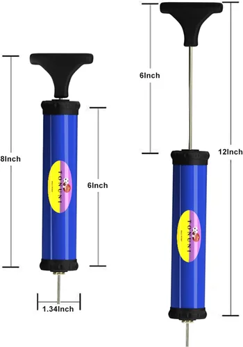 Miniatura 2 de Bomba de aire portátil, kit de inflador de bomba de bola con aguja, boquilla, manguera de extensión para fútbol, baloncesto, fútbol, voleibol