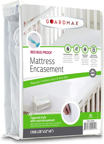 Miniatura 13 de Guardmax Funda de colchón de punto con cremallera, tamaño Queen, impermeable y a prueba de chinches, ropa de cama cómoda, suave y silenciosa con 2