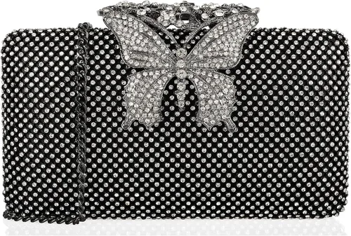 Miniatura 16 de Dexmay - Bolso de noche para mujer con cierre de mariposa y diamantes de imitación
