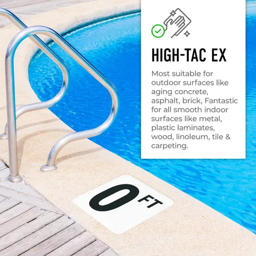 Miniatura 3 de Marcador adhesivo de vinilo de profundidad de piscina, 6 x 6 pulgadas, marcador de piscina antideslizante, fabricado en Estados Unidos