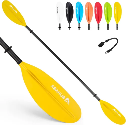 Miniatura 8 de Abahub 1 pala de kayak de carbono, remos de kayak de 90.5 pulgadas para canotaje, canoa con correa de remo gratis, eje de fibra de carbono