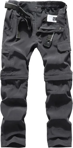 Miniatura 2 de DAFENGEA Pantalones cargo de senderismo para niños, estilo casual, secado rápido, senderismo, montañismo, convertibles