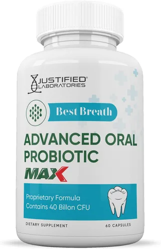 Miniatura 3 de Justified Laboratories Best Breath Max 40 mil millones de UFC Probiótico Soporte Oral 180 Cápsulas (paquete de 3)