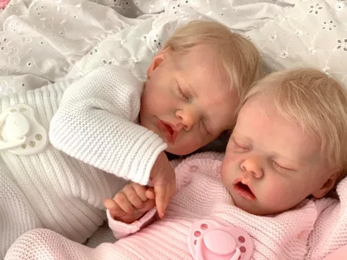 Angelbaby Reborn - Muñecas de bebé de la vida real, gemelos, niños y niñas, muñeca realista de bebé recién nacido de 18 pulgadas, muñeca de cuerpo