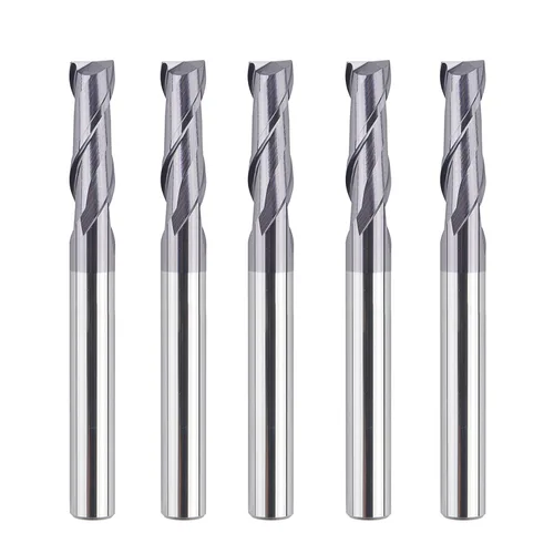 SpeTool Juego de molinos de punta cuadrada de 2 flautas, 5 unidades, fresadora de carburo de carburo, fresadora CNC con recubrimiento Tiain, vástago