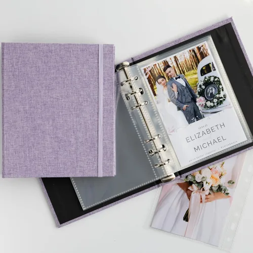 Miniatura 40 de Álbum de fotos de cabina de fotos - Cuaderno con purpurina de 6 anillas, carpeta brillante con 20 fundas para fotos de 2x6 - Se adapta a 80 tiras