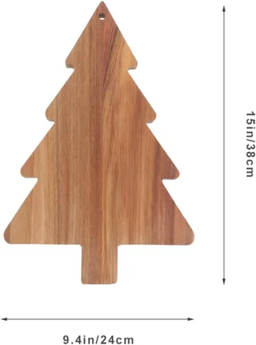 Miniatura 2 de COHEALI Tabla de cortar de madera con forma de árbol de Navidad tablas de charcutería tablas de cortar bandeja de alimentos pan de queso, pizza