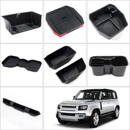 Miniatura 7 de Karltys Organizador Oculto de Consola Central para Accesorios Land Rover Defender Defender 90 110 130 2020-2025 2026 Caja de Almacenamiento Oculta