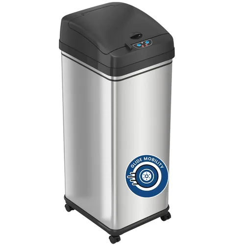 Miniatura 7 de iTouchless Bote de basura ovalado de 16 galones con tapa abierta y cubo de reciclaje con filtros de olor duales AbsorbX, ahorro de espacio, gran