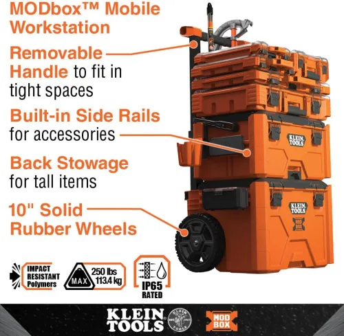 Miniatura 3 de Klein Tools 54806MB MODbox - Caja de compartimento alto, organizador de herramientas de ancho completo, caja de herramientas de piezas pequeñas