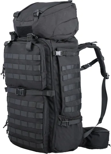 Zsearaymy - Mochila de senderismo MOLLE de 75L con marco interno y cubierta de lluvia para táctica, camping, mochilero, viajes de supervivencia Negro