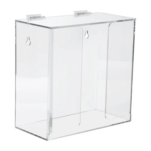 Miniatura 6 de Caja dispensadora de mascarillas acrílicas, estación de higiene con tapa. Contenedor de almacenamiento de montaje en encimera/pared para máscaras