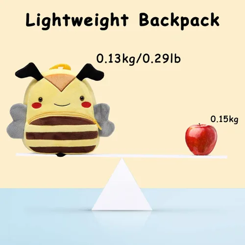 Miniatura 4 de KASQO - Mochila para niños y niñas mochila para niños pequeña y linda mochila de felpa suave para niños de 1 a 6 años