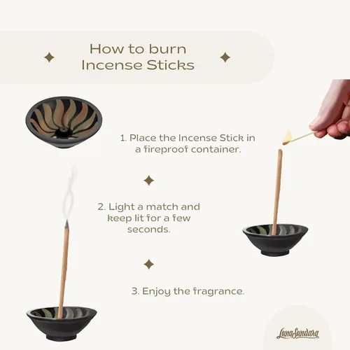 Miniatura 2 de Luna Sundara Palitos de incienso de Palo Santo, enrollados a mano en Perú, madera de Palo Santo 100% natural, incienso de larga combustión, 6