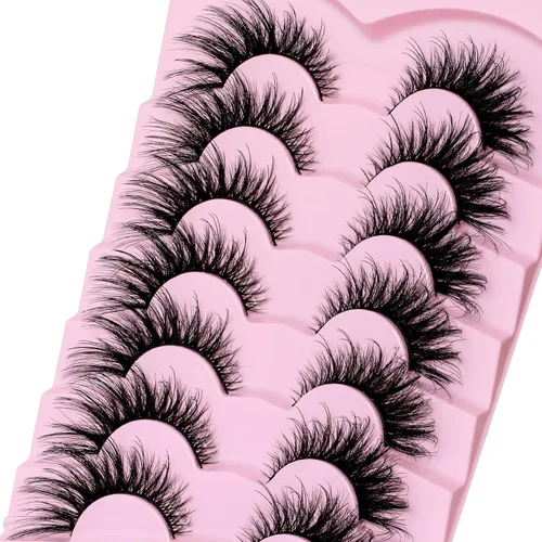 Miniatura 7 de Veleasha Kit de pestañas con pegamento y pinzas, pestañas de ojo de gato que parecen extensiones esponjosas de imitación de visón, pestañas finas