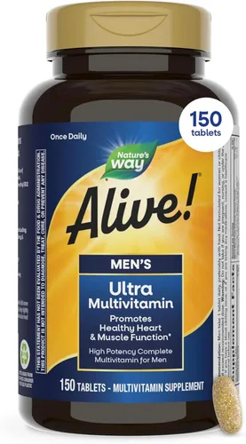 Miniatura 10 de Nature's Way ¡Alive! Tabletas multivitamínicas de ultra potencia una vez al día para hombre, vitamina diaria completa de alta potencia para hombres