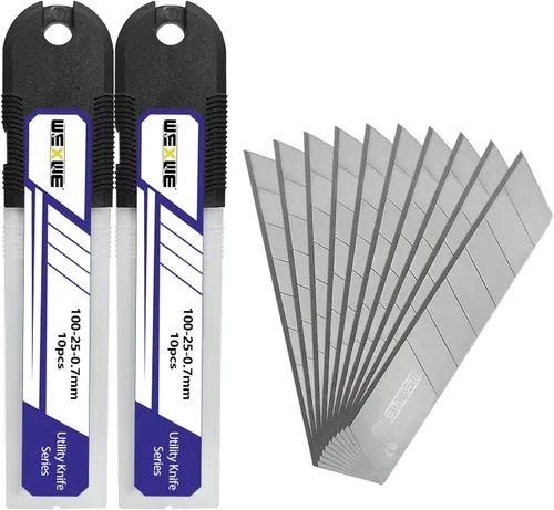Miniatura 6 de Cuchillas de repuesto de cuchillo utilitario de 0.709 in, cuchillas de acero SK4 a presión de 60 grados para cuchillos de corte retráctiles, hobby