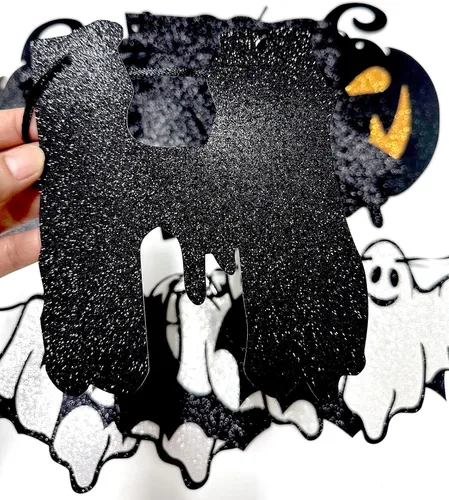 Miniatura 6 de Cartel de Feliz Halloween, guirnalda de papel para colgar, decoración de calabaza sangrienta, telón de fondo de fotos para pared, hogar, manto