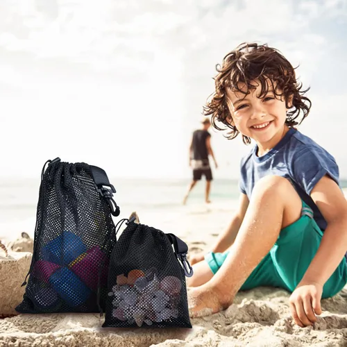 Miniatura 7 de 10 bolsas de malla con clips, bolsas de almacenamiento de nailon portátiles para juguetes, almacenamiento deportivo, actividades al aire libre, etc.
