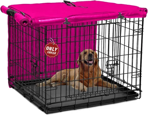 Miniatura 10 de Funda para jaula de perro de 48 pulgadas, funda grande para jaulas con 1, 2, 3 puertas, tela Oxford 600D impermeable para interiores y exteriores