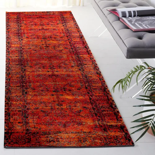 Miniatura 5 de SAFAVIEH Vintage Hamadan Collection - Alfombra de pasillo, 2.3 x 14 pies, naranja, diseño oriental tradicional persa, no desprende pelusa y de fácil