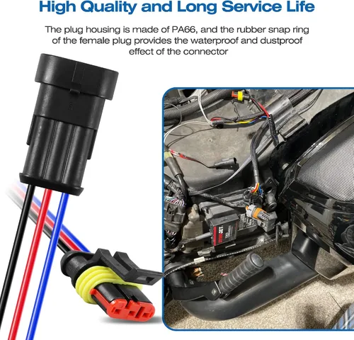 Miniatura 7 de RDBS Kit de 5 conectores de cable eléctrico de 3 pines, enchufe macho y hembra impermeables de 3 vías para automóvil, camión, motocicleta, barco
