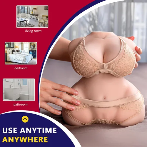 Miniatura 6 de Muñeca sexual de tamaño real para hombre, juguete vaginal con pechos realistas, anal, 12 libras, torso sexual realista de TPE masturbadores