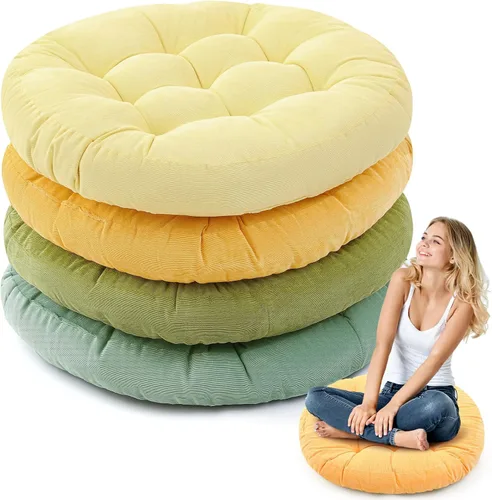 Miniatura 52 de Almohadas de suelo Jerify 22 x 22 Pulgadas Redondas Cuadradas Grandes Almohada de meditación para piso para aula Meditación para adultos Almohada