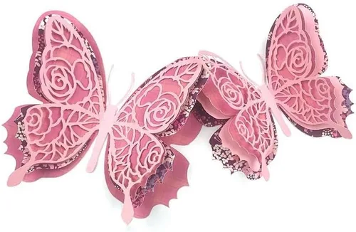 4 troqueles de corte de metal de mariposa de flores 3D, plantillas de manualidades de bricolaje, 4 piezas de tarjetas de álbum de recortes de