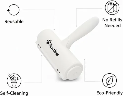 Miniatura 5 de Removedor de pelo de mascotas blanco – Removedor de pelo reutilizable de perros y gatos para muebles, ropa, alfombras, interiores de coche, rodillo