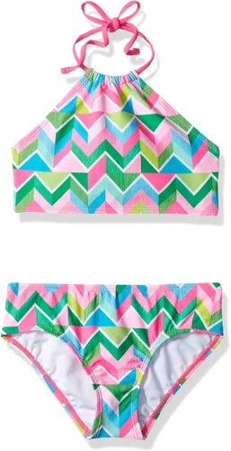 Miniatura 32 de Kanu Surf Mahina bikini halter de 2 piezas para niñas, traje de baño para playa mahina azul