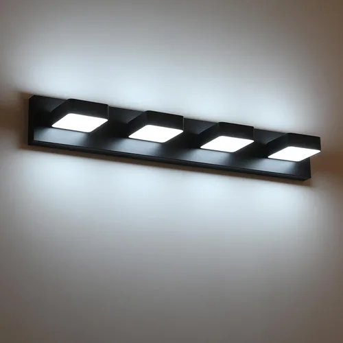 Miniatura 14 de Lámparas LED modernas de 2 luces LED para tocador de baño (15.5 pulgadas, blanco frío 6000 K), accesorios de iluminación de pared de baño