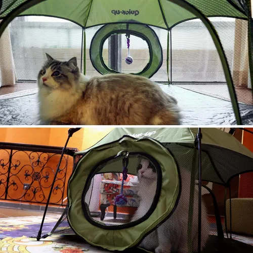 Miniatura 4 de Catio Outdoor Cat Enclosure Cat Tent with 2 Doors, Waterproof & Portable, Mesh Wall, Connectable to Play Tunnels,Indoor/Outdoor Cats Enclosed
