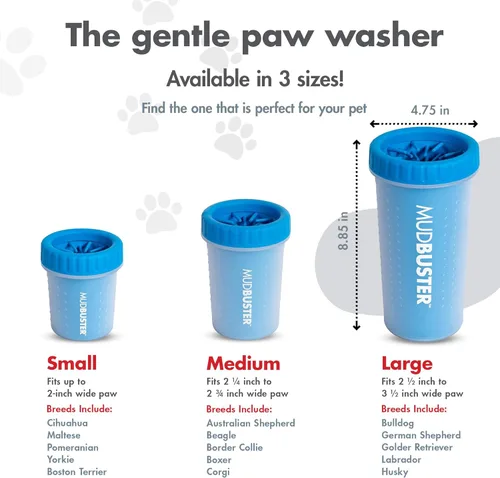 Miniatura 3 de Dexas MudBuster Grande Limpiador de Patas Portátil Pro Azul para Perros - Suministros y Accesorios para Mascotas de Calidad Premium Azul (Pro Blue)