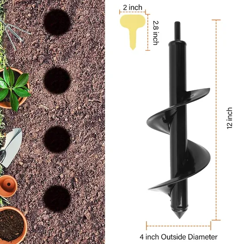 Miniatura 3 de KENDO Juego de brocas de taladro para plantar, brocas en espiral para jardín y herramienta de plantación de bulbos para taladro hexagonal de 8/30,5