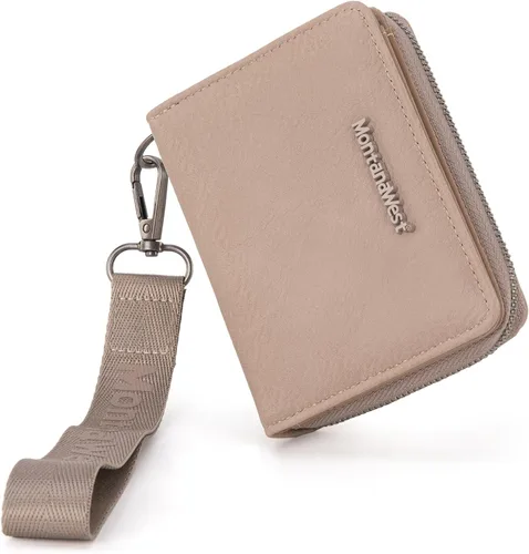 Miniatura 13 de Cartera de pulsera pequeña Montana West para mujer con forro de bloqueo RFID, ligera y fácil de llevar, Un negro, Pequeña