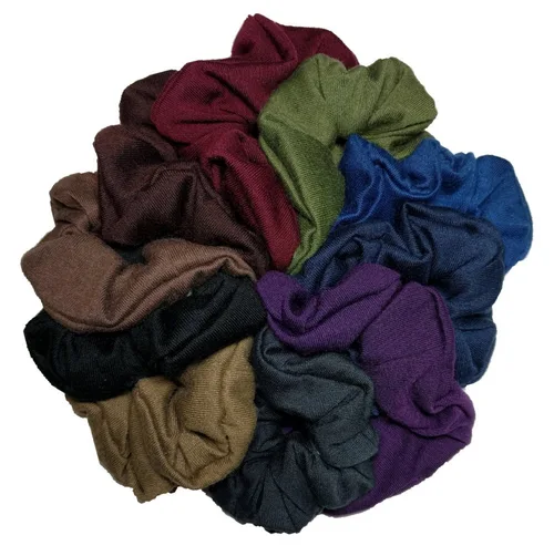 Miniatura 9 de Algodón Scrunchie Set, conjunto de 10 algodón suave Scrunchies, Completamente negro