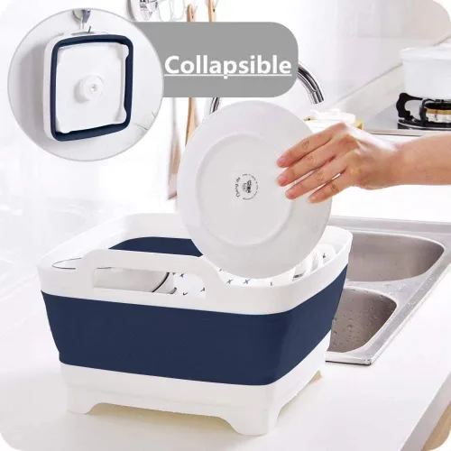 Miniatura 5 de FOSJGO 2.4 Gal (9L) Lavabo Plegable con Tapón de Drenaje, Lavabo Plegable Multiusos Ahorrador de Espacio, Fregadero, Lavabo de Cocina para Acampar