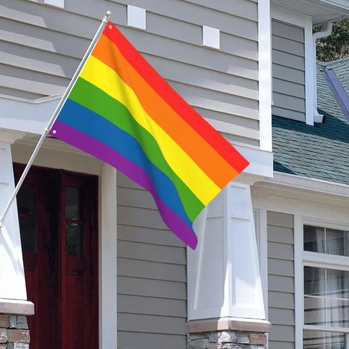 Miniatura 6 de Bandera para exteriores de 2.5 x 4 pies, bandera LGBT de arcoíris y orgullo gay, bandera para decoración del hogar y jardín, con ojales, duradera