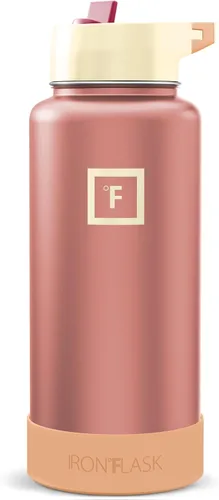 Miniatura 92 de IRON °FLASK Frasco de hidratación para acampar y senderismo con pajilla, botella de agua deportiva de acero inoxidable con aislamiento de boca