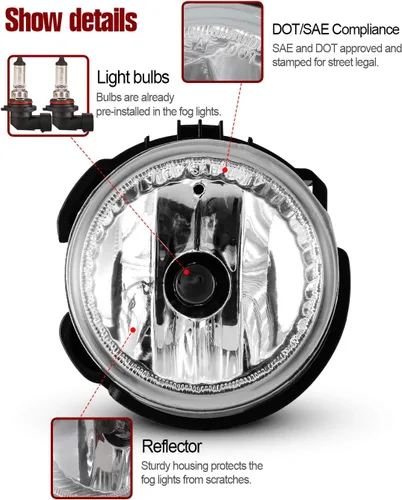 Miniatura 4 de Faros antiniebla para Subaru Forester 2009-2013/2008-2010 Subaru Impreza WRX STI Conjunto de luz antiniebla 2 piezas OEM lámparas antiniebla