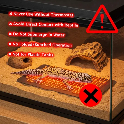 Miniatura 5 de Almohadilla de calor para reptiles, 6 x 8 pulgadas, 8 W, almohadilla térmica para tanque de reptiles, lagarto, serpiente, dragón barbudo, cangrejo