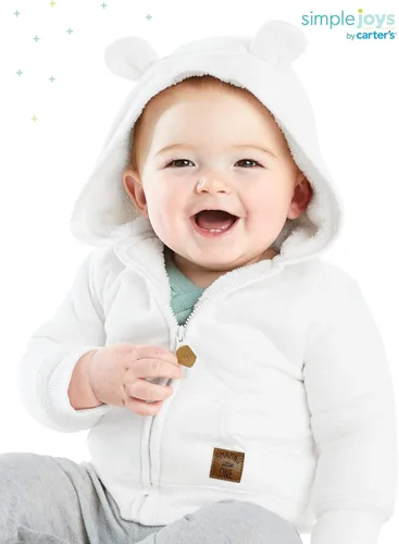 Miniatura 2 de Simple Joys by Carters Chaqueta unisex con capucha para bebés con forro Sherpa