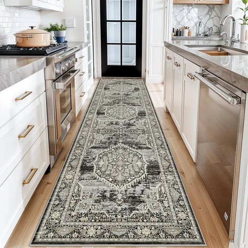 Miniatura 83 de HY HAO YUN LAI Alfombras antideslizantes para pasillos, alfombra lavable para pasillo, alfombra larga ultra suave para cocina, alfombras de acento