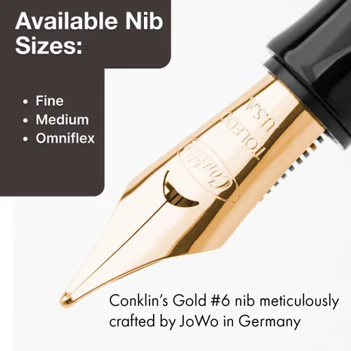 Miniatura 2 de Conklin Duragraph - Pluma estilográfica ámbar, punta media de oro macizo de 14 quilates, elegante herramienta de escritura con acabado ámbar cálido